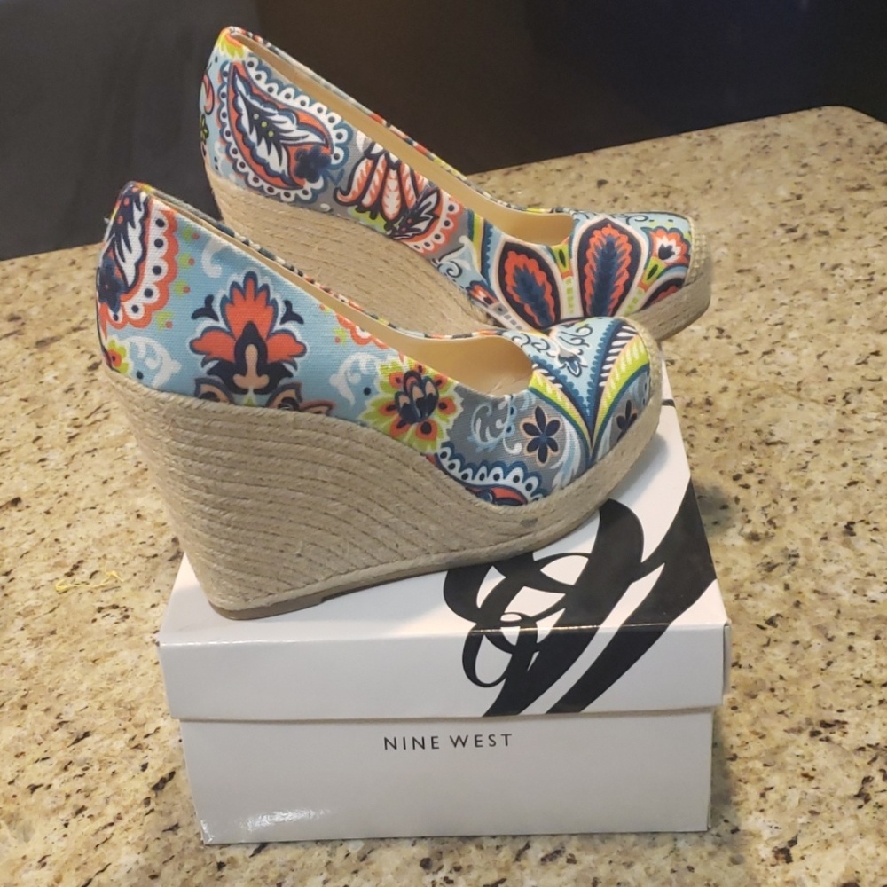 Nine West colorful wedges